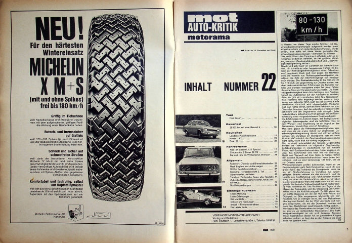 Inhaltsverzeichnis MOT 22/1968