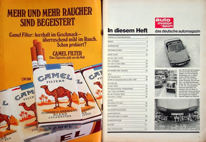 Inhaltsverzeichnis Auto Motor und Sport 22/1969