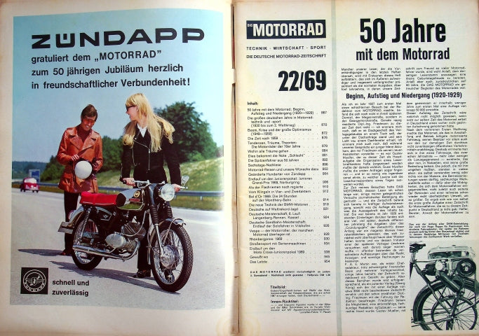 Inhaltsverzeichnis Motorrad 22/1969