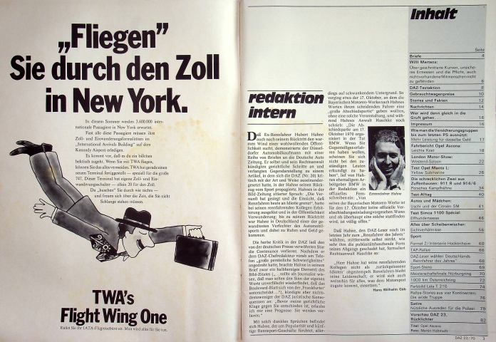 Inhaltsverzeichnis Autozeitung 22/1970