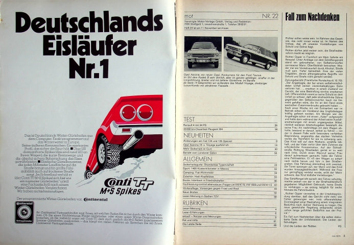 Inhaltsverzeichnis MOT 22/1970