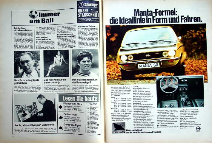 Inhaltsverzeichnis Kicker 22/1971