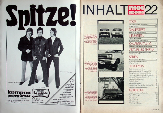 Inhaltsverzeichnis MOT 22/1972