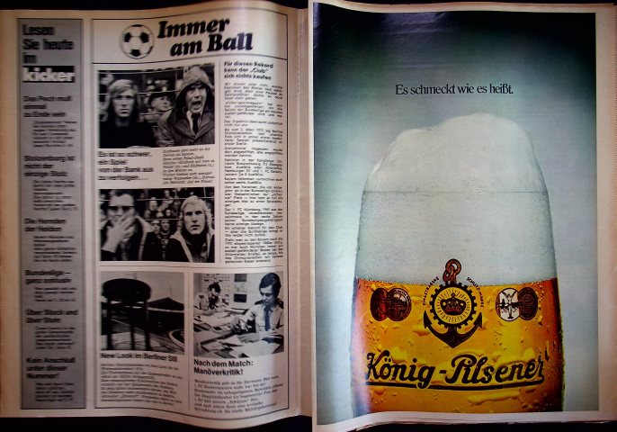 Inhaltsverzeichnis Kicker 22/1973