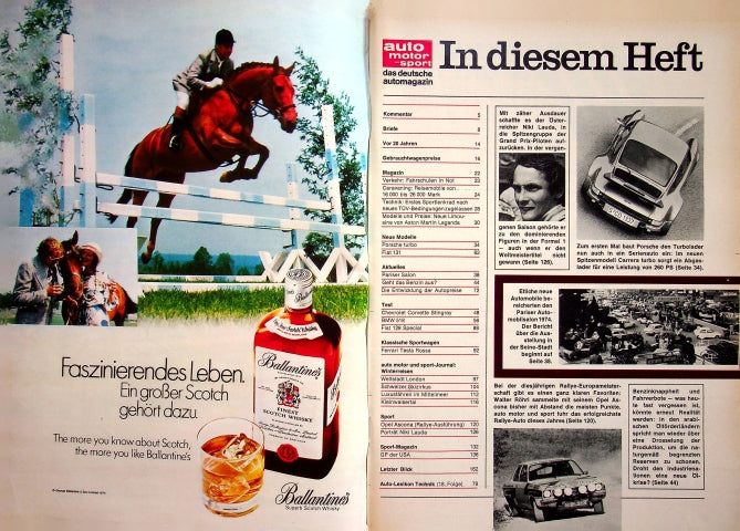 Inhaltsverzeichnis Auto Motor und Sport 22/1974