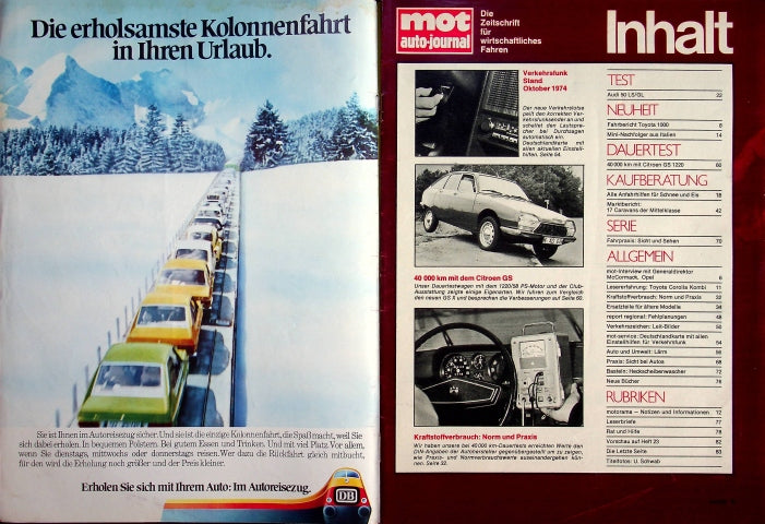 Inhaltsverzeichnis MOT 22/1974