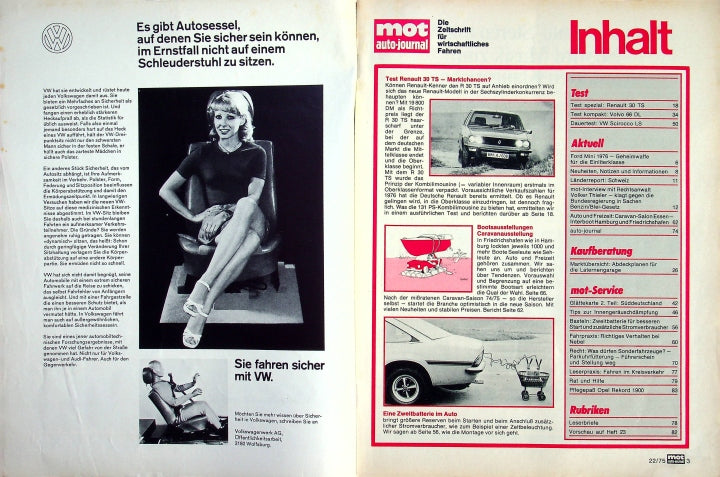 Inhaltsverzeichnis MOT 22/1975