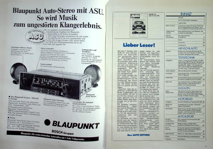 Inhaltsverzeichnis Autozeitung 22/1975