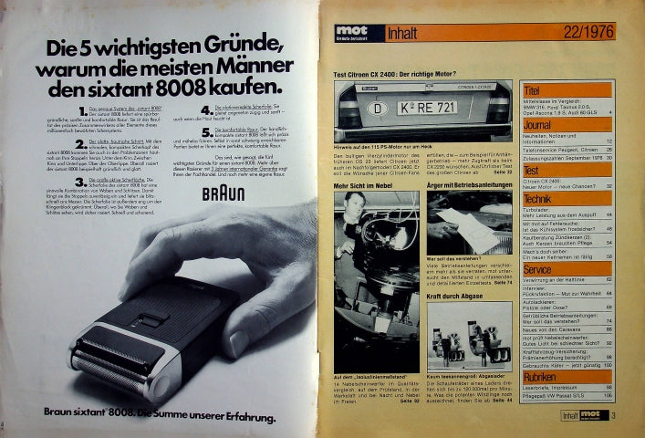 Inhaltsverzeichnis MOT 22/1976