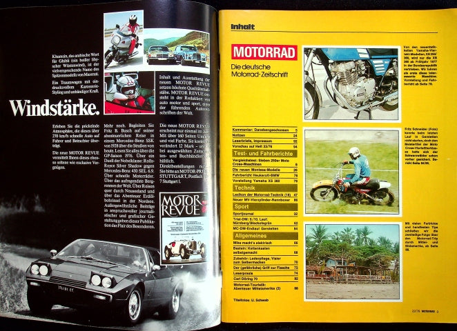 Inhaltsverzeichnis Motorrad 22/1976