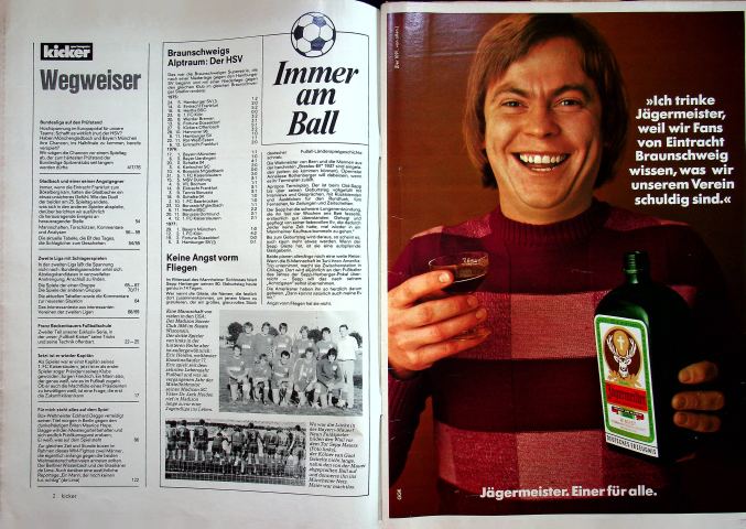 Inhaltsverzeichnis Kicker 22/1977