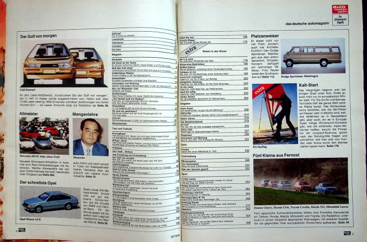 Inhaltsverzeichnis Auto Motor und Sport 22/1978
