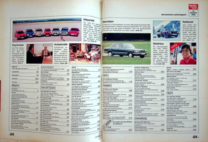 Inhaltsverzeichnis Auto Motor und Sport 22/1979