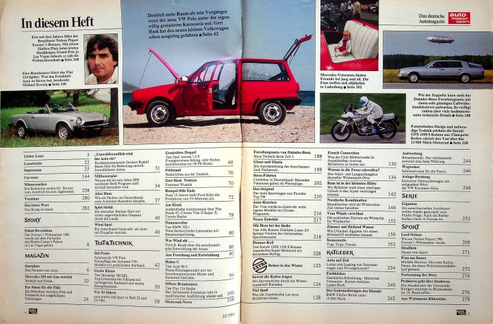 Inhaltsverzeichnis Auto Motor und Sport 22/1981