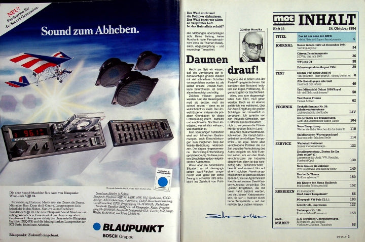 Inhaltsverzeichnis MOT 22/1984