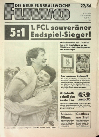 Fuwo Fussballwoche 22/1986
