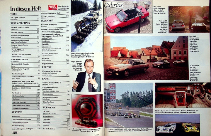 Inhaltsverzeichnis Auto Motor und Sport 22/1986