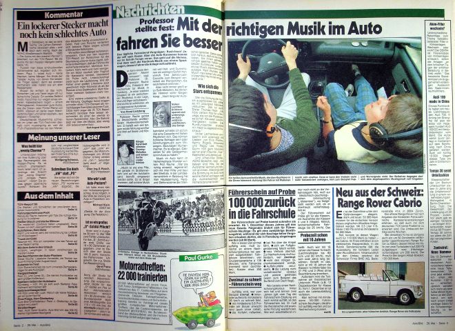 Inhaltsverzeichnis Auto Bild 22/1986