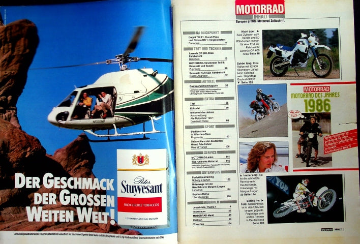 Inhaltsverzeichnis Motorrad 22/1986