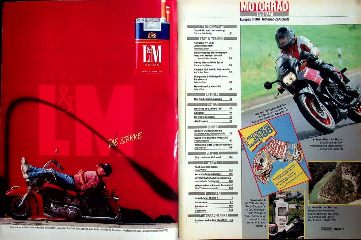 Inhaltsverzeichnis Motorrad 22/1987