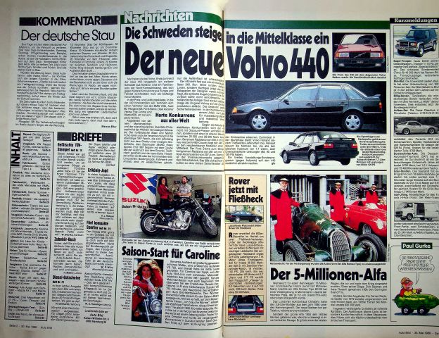 Inhaltsverzeichnis Auto Bild 22/1988