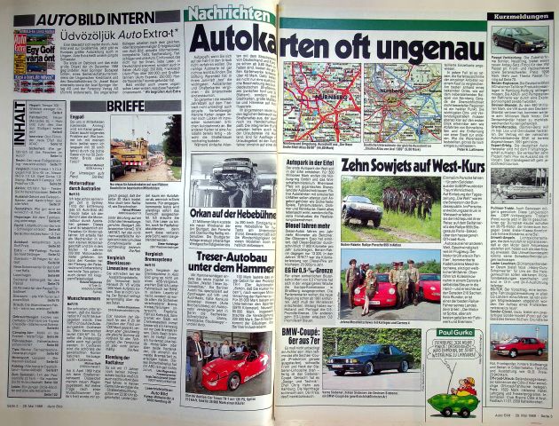 Inhaltsverzeichnis Auto Bild 22/1989