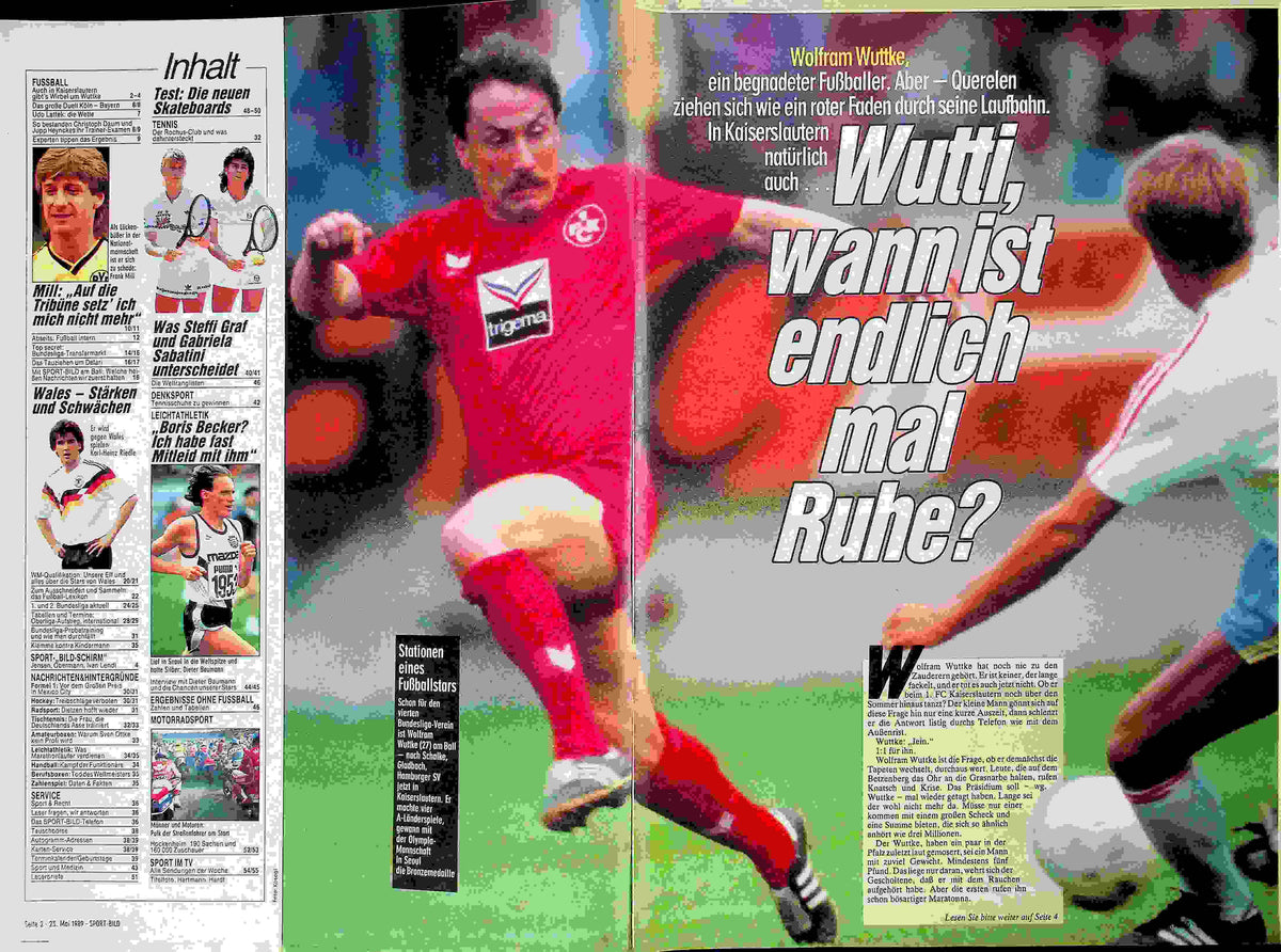 Inhaltsverzeichnis Sport Bild 22/1989
