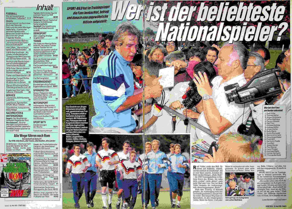 Inhaltsverzeichnis Sport Bild 22/1990