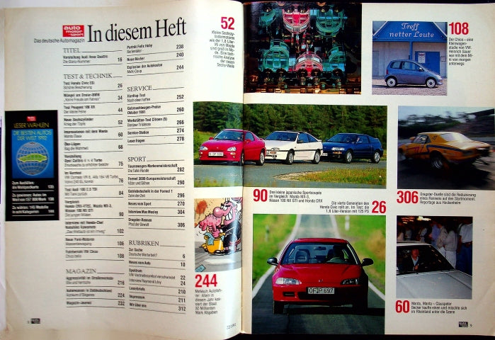 Inhaltsverzeichnis Auto Motor und Sport 22/1991
