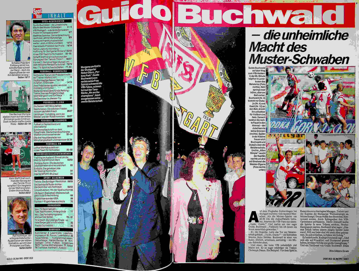 Inhaltsverzeichnis Sport Bild 22/1992