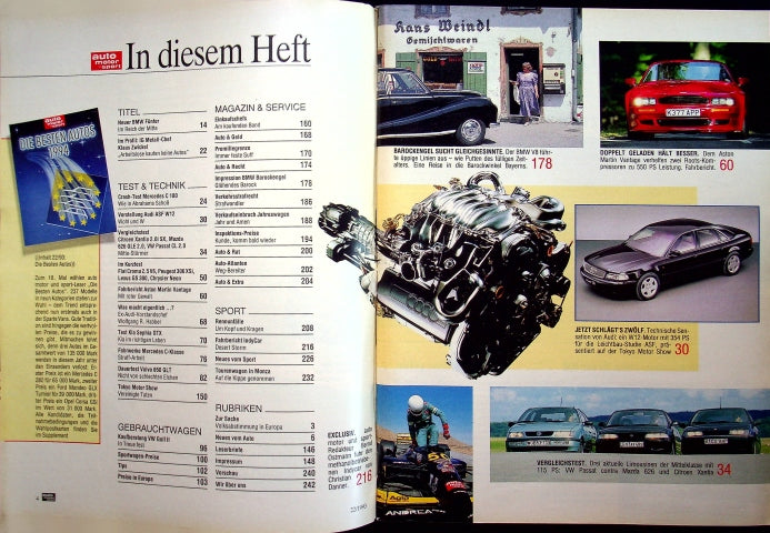 Inhaltsverzeichnis Auto Motor und Sport 22/1993