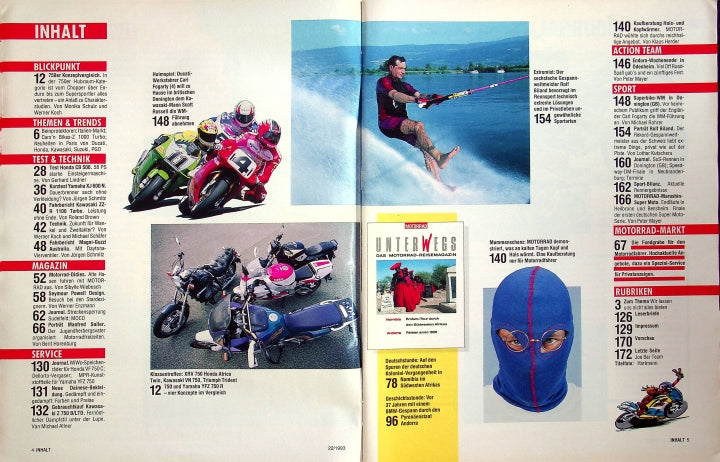 Inhaltsverzeichnis Motorrad 22/1993