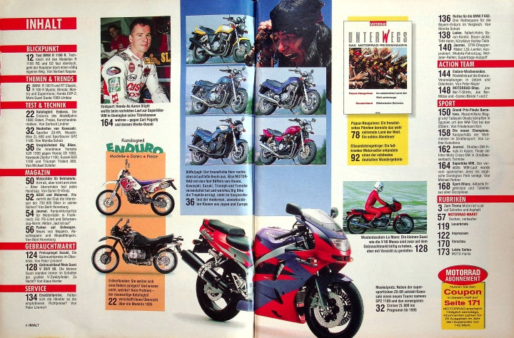 Inhaltsverzeichnis Motorrad 22/1994