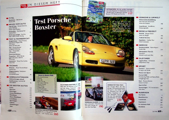 Inhaltsverzeichnis Auto Motor und Sport 22/1996
