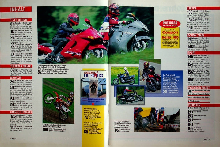 Inhaltsverzeichnis Motorrad 22/1996