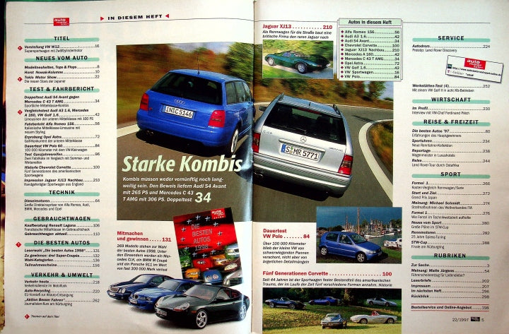 Inhaltsverzeichnis Auto Motor und Sport 22/1997