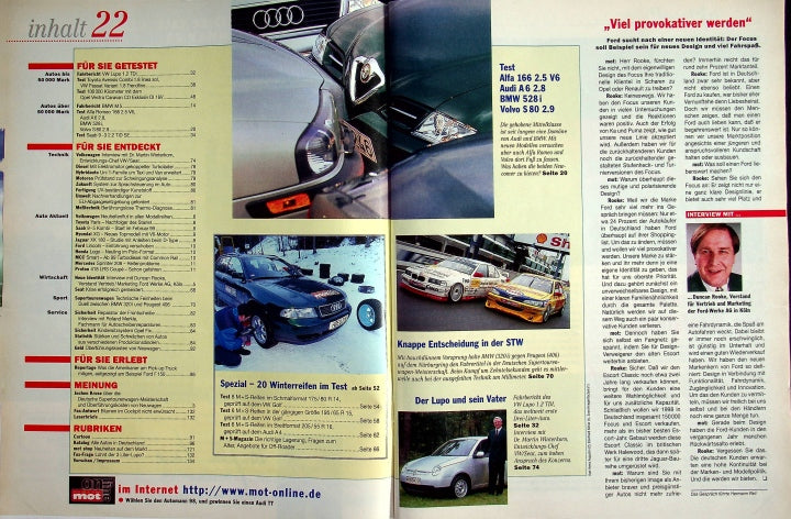 Inhaltsverzeichnis MOT 22/1998