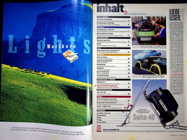 Inhaltsverzeichnis Auto Bild 22/2000