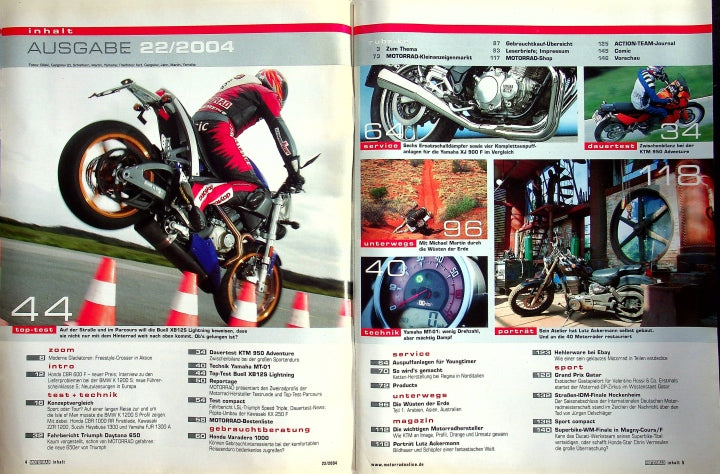 Inhaltsverzeichnis Motorrad 22/2004