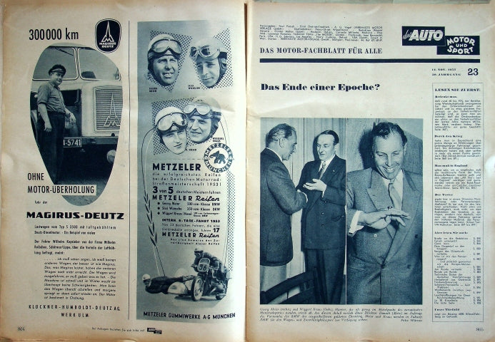 Inhaltsverzeichnis Auto Motor und Sport 23/1953