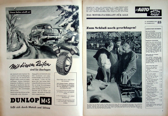 Inhaltsverzeichnis Auto Motor und Sport 23/1954