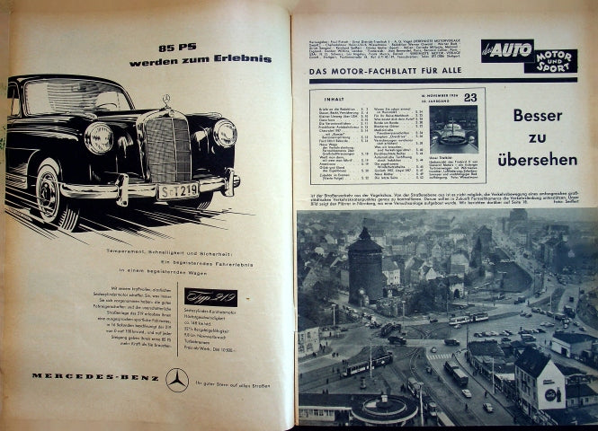 Inhaltsverzeichnis Auto Motor und Sport 23/1956