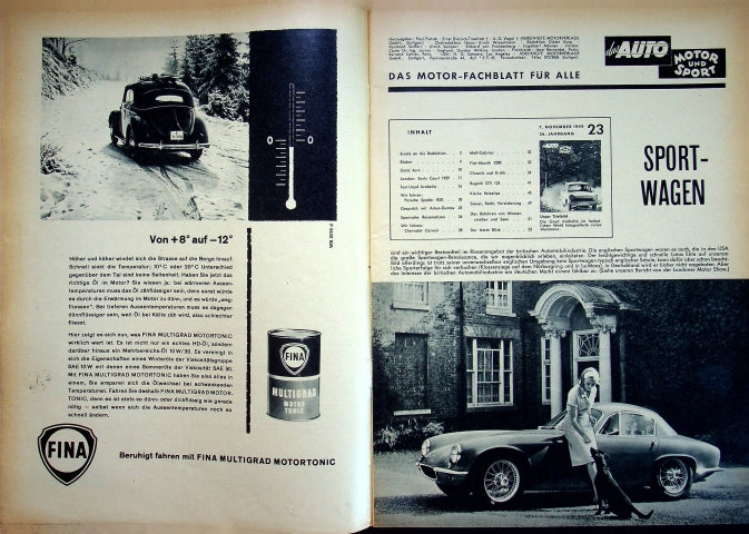Inhaltsverzeichnis Auto Motor und Sport 23/1959