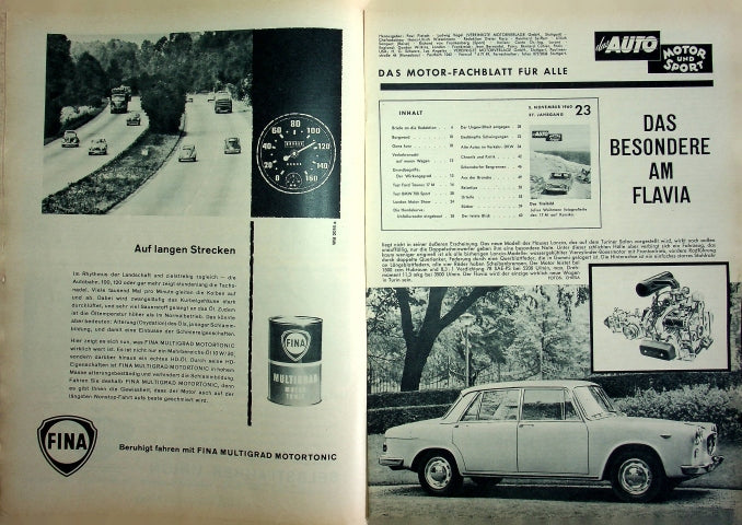 Inhaltsverzeichnis Auto Motor und Sport 23/1960