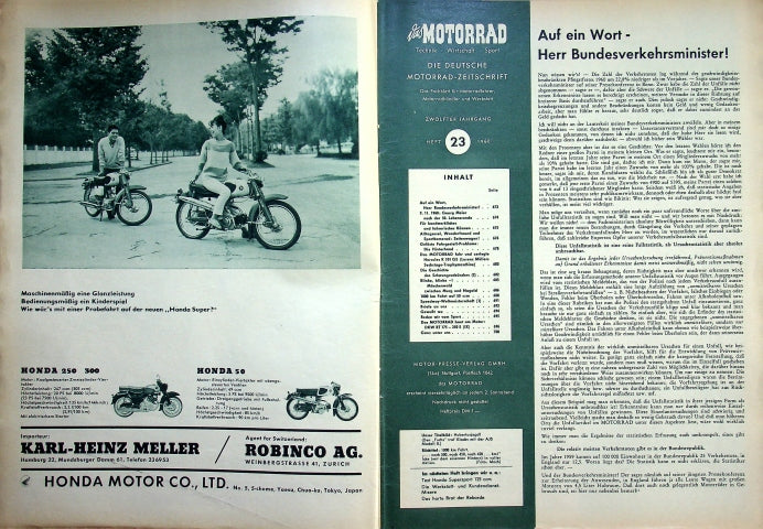 Inhaltsverzeichnis Motorrad 23/1960