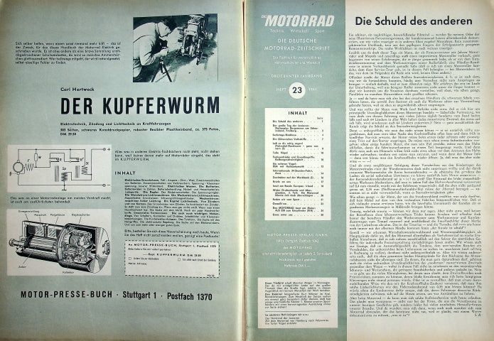 Inhaltsverzeichnis Motorrad 23/1961