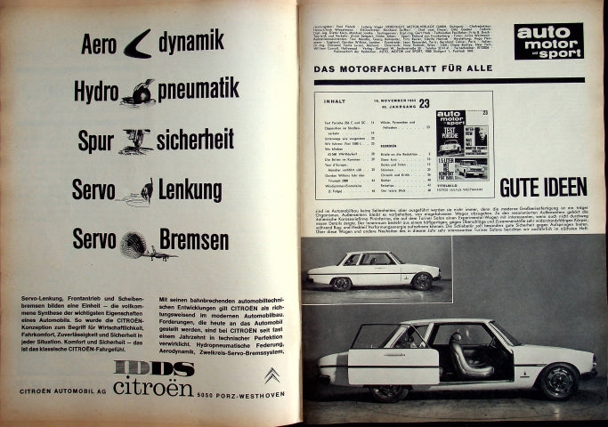 Inhaltsverzeichnis Auto Motor und Sport 23/1963