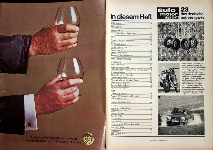 Inhaltsverzeichnis Auto Motor und Sport 23/1970