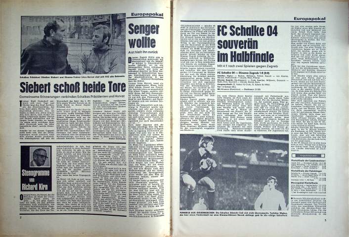 Inhaltsverzeichnis Kicker 23/1970