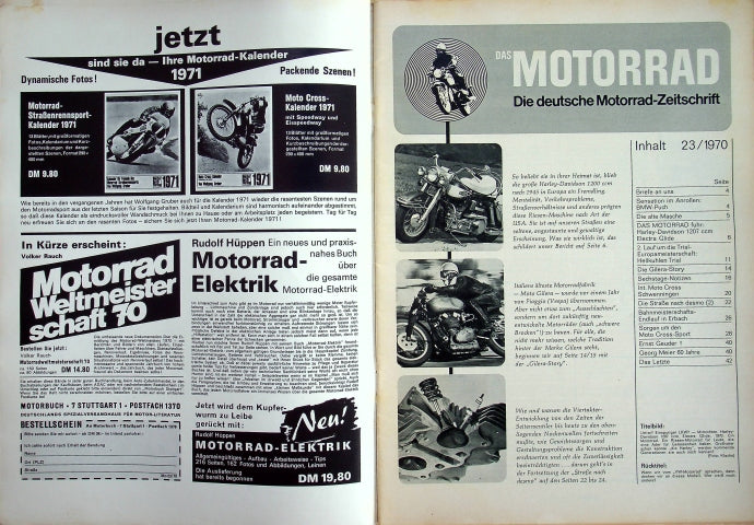 Inhaltsverzeichnis Motorrad 23/1970